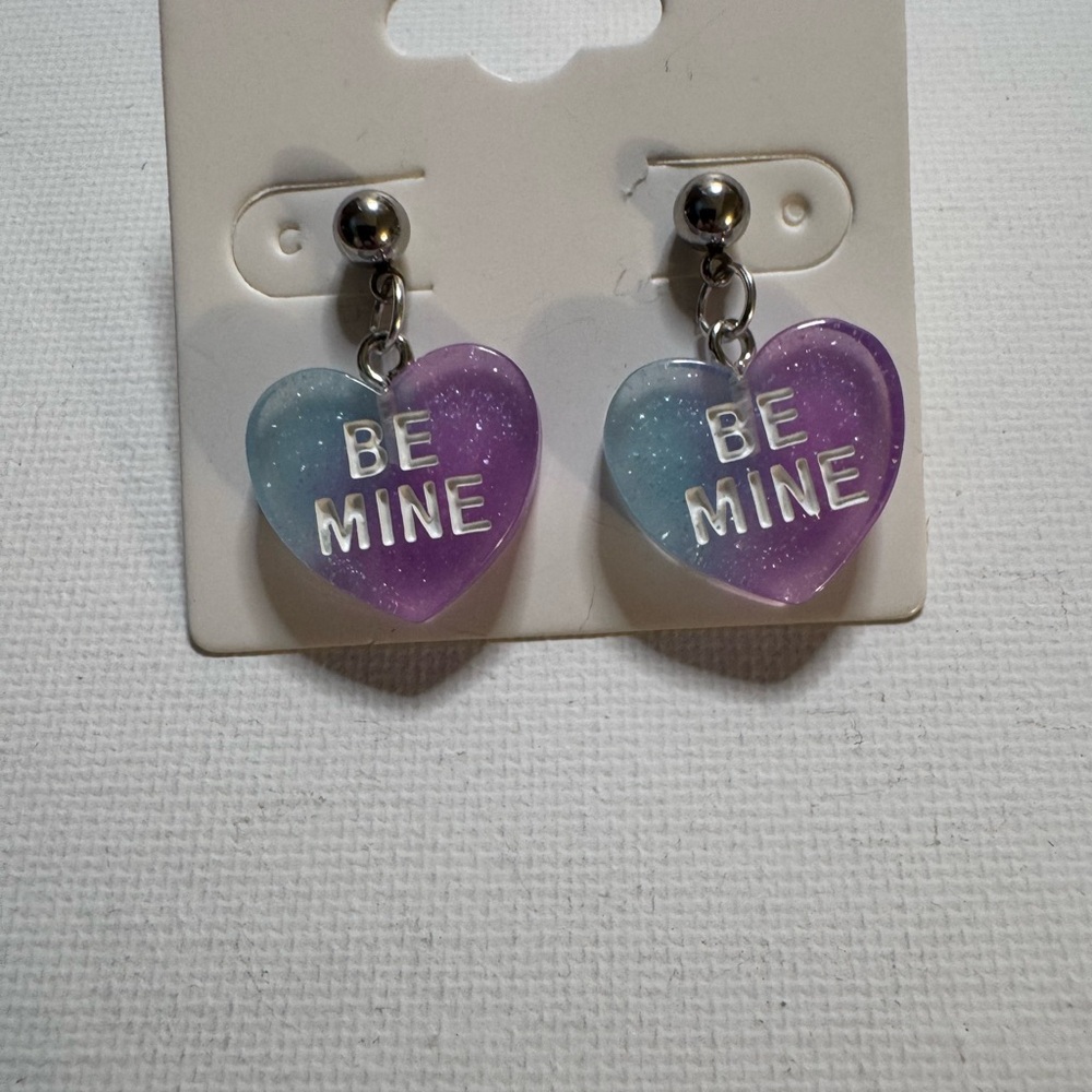 New handmade Candy Heart earrings